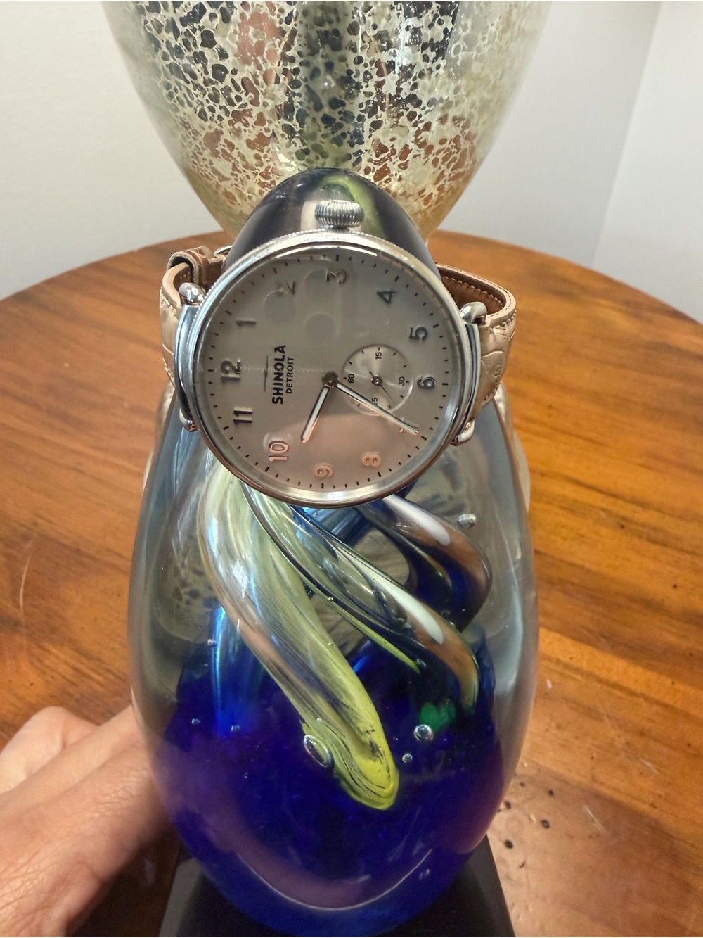 Shinola Silver Dial 38mm Men's Wristwatch with Black Numerals
